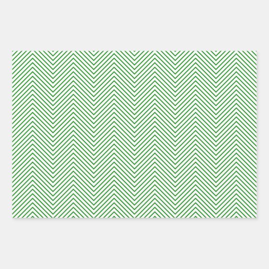Donkerrode, groene en witte Chevron Line Inpakpapier Vel (Voorkant 2)