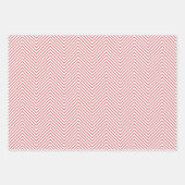 Donkerrode, groene en witte Chevron Line Inpakpapier Vel (Voorkant)