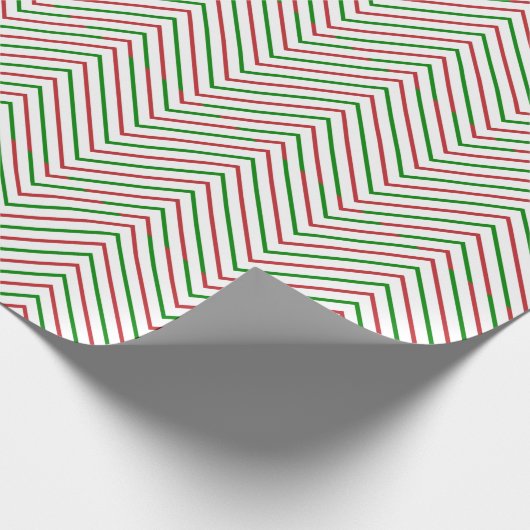 Donkerrode, groene en witte Chevron Line |XL| Cadeaupapier (Hoek)