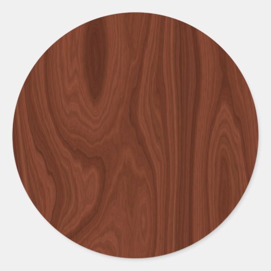 Donkerrode houten textuur ronde sticker (Voorkant)