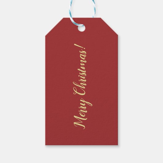 Donkerrode kerstcadeautag cadeaulabel (Voorkant)
