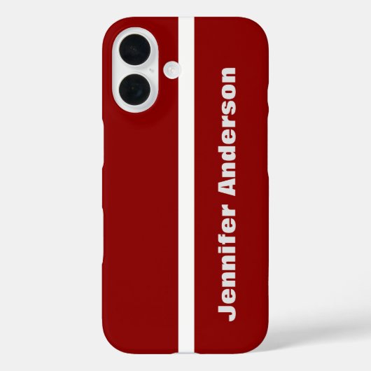 Donkerrode kleur gepersonaliseerde naam Case-Mate iPhone case (Achterkant)