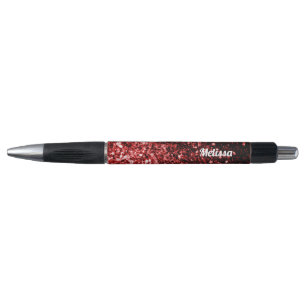 Donkerrode nepschitterende glamour personaliseren pen