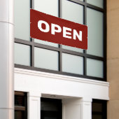 Donkerrode OPEN Banner (Buitenkant Gebouw)