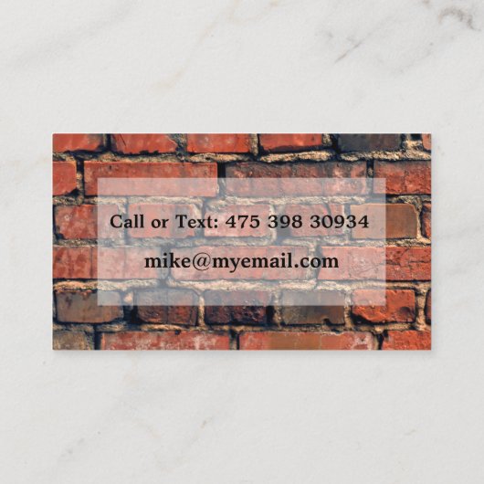 Donkerrode rok Pattern Wall Masonry Visitekaartje (Achterkant)