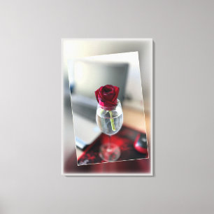 Donkerrode roos canvas afdruk