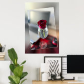 Donkerrode roos poster (Thuiskantoor)