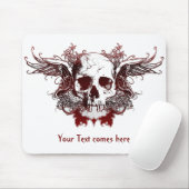 donkerrode schedel Mousepad Muismat (Met muis)