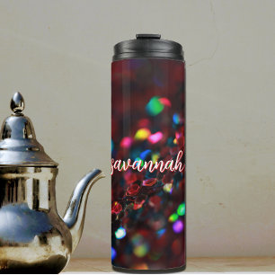 donkerrode sprankeling thermosbeker