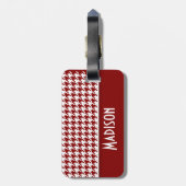 Donkerrode stift; gepersonaliseerd bagagelabel (Achterkant verticaal)