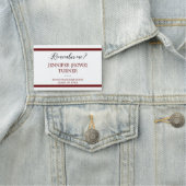 Donkerrode strepen herinneren me School Class Reun Naamplaatje (In situ)