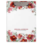 Donkerrode tuinbloemen klembord (Voorkant)