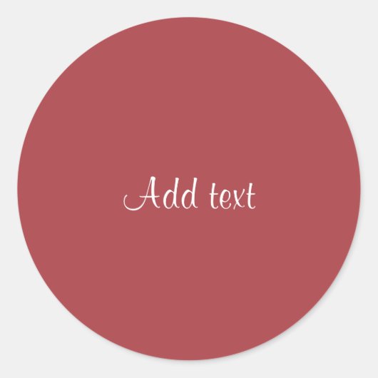 Donkerrode, vaste sjabloon ronde sticker (Voorkant)