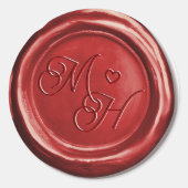 Donkerrode Wax Seal Custom Bruiloft Stickers (Voorkant)