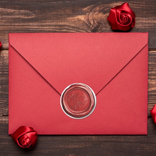 Donkerrode Wax Seal Custom Bruiloft Stickers