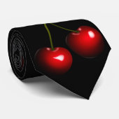 Donkerrode zoete kersen stropdas (Opgerold)