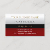 Donkerrode, zwarte en witte kaneel Rode Lips Visitekaartje (Achterkant)