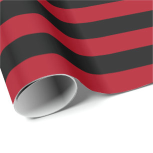 Donkerrode/zwarte streep cadeaupapier