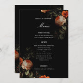 DonkerRomantisch Bloemen Nederlands Meester Schild Menu (Voorkant / Achterkant)