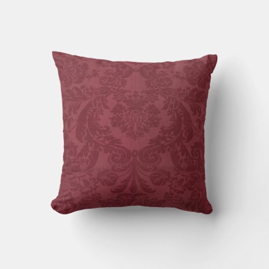 Donkerrood Damask Pattern  Elegant Kussen (Voorkant)