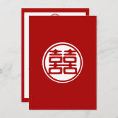 Donkerrood dubbel geluk - rond kaart (Voorkant / Achterkant)