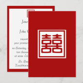 Donkerrood Dubbel Geluk - Vierkant Kaart (Voorkant / Achterkant)