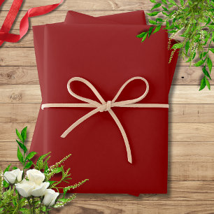 Donkerrood effen kleur Klassiek Elegant Inpakpapier Vel