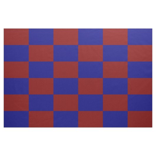 Donkerrood en blauw gevarieerd rechthoekig patroon stof (Yard (91,4 cm))