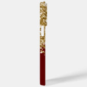 Donkerrood en goudglitter glam Case-Mate iPhone case (Achterkant / Rechts)