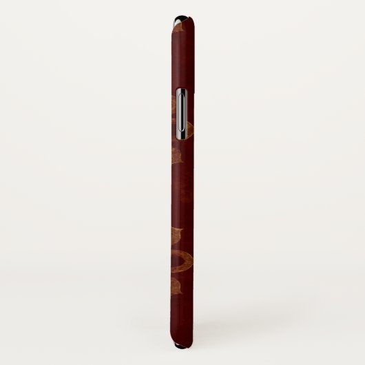 Donkerrood en goudventilator Case-Mate iPhone case (Achterkant / rechts)