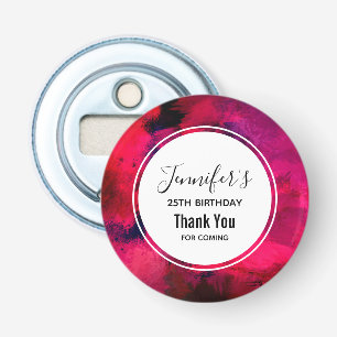 Donkerrood en Paars Abstracte dag Button Flesopener