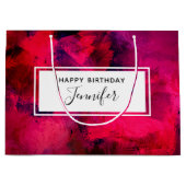 Donkerrood en Paars Abstracte dag Groot Cadeauzakje (Voorkant)