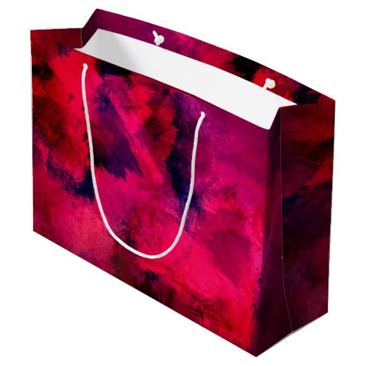 Donkerrood en Paars Abstracte dag Groot Cadeauzakje (Achterkant Gekanteld)