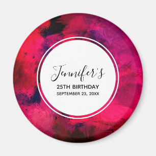 Donkerrood en Paars Abstracte dag Magneet