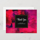 Donkerrood en Paars modern Abstract bedankt Briefkaart (Voorkant / Achterkant)
