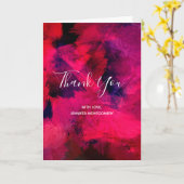Donkerrood en Paars modern Abstract bedankt Kaart (Gele Bloem)