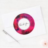 Donkerrood en Paars modern Abstract bedankt Ronde Sticker (Envelop)