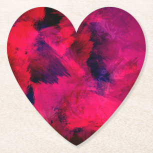 Donkerrood en paars, modern en abstract kartonnen onderzetters