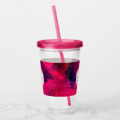 Donkerrood en Paars vet en modern Abstract Acryl Drinkbeker (Links)