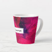 Donkerrood en Paars vet en modern Abstract Latte Mok (Rechterhoek)