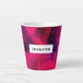 Donkerrood en Paars vet en modern Abstract Latte Mok (Voorkant)