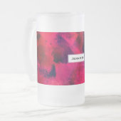 Donkerrood en Paars vet en modern Abstract Matglas Bierpul (Voorkant links)