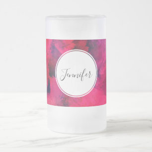 Donkerrood en Paars vet en modern Abstract Matglas Bierpul