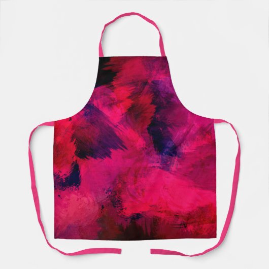 Donkerrood en Paars vet en modern Abstract Schort (Voorkant)