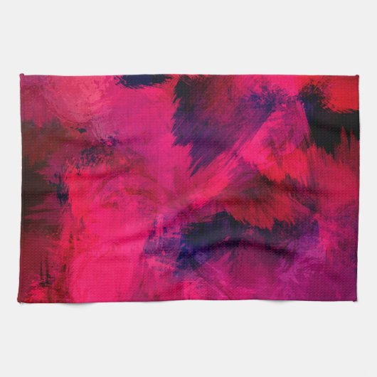 Donkerrood en Paars vet en modern Abstract Theedoek (Horizontaal)