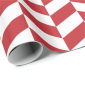 Donkerrood en wit Extra groot herringbone Cadeaupapier (Rol Hoek)