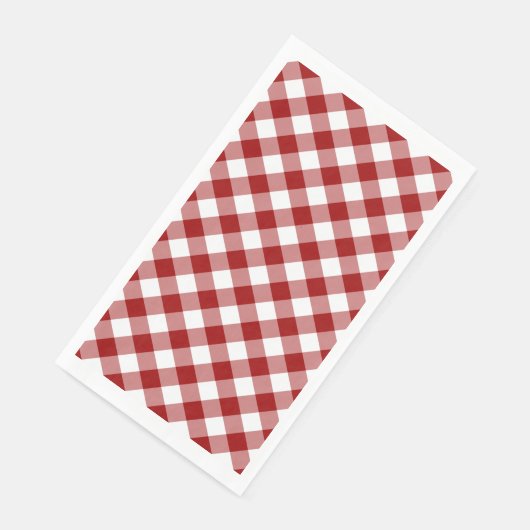 Donkerrood en wit Gingham Check Servet (Hoek)