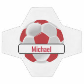 Donkerrood en wit Voetbal met DIY-naam (Enkel)