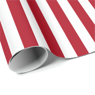 Donkerrood en witte streep cadeaupapier