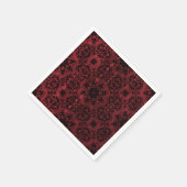 Donkerrood en zwart gotisch grunge geometrisch servetten (Hoek)